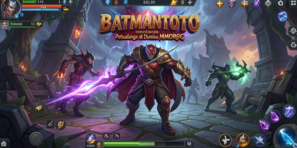 Screenshot utama BATMANTOTO menunjukkan adegan pertarungan seru di dunia MMORPG.