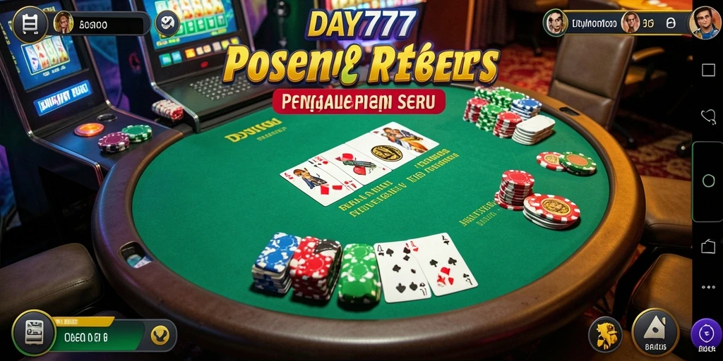 Tampilan screenshot utama DAY777 yang menampilkan gameplay Poker yang mendebarkan.