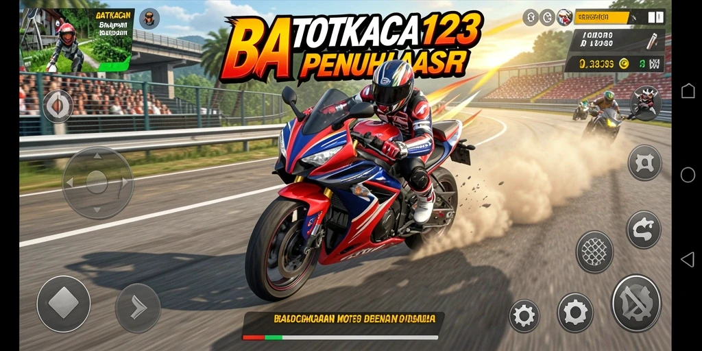 Tampilan menarik dari gameplay seru GATOTKACA123 saat balapan.