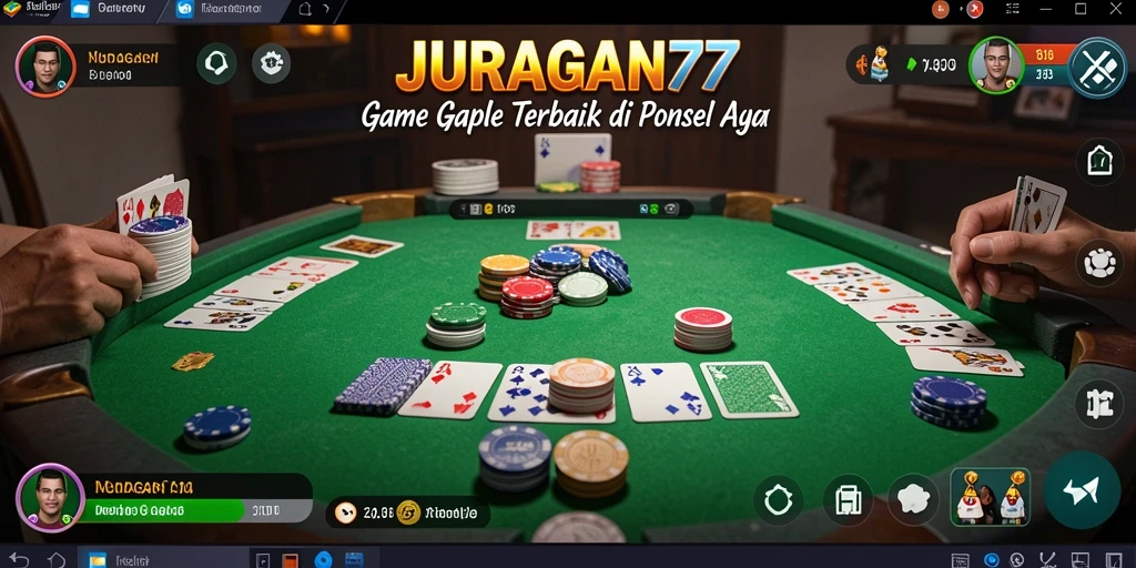Tampilan gameplay seru dari JURAGAN77 saat bermain Gaple.