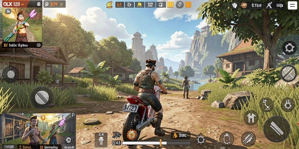 Tampilan gameplay OLX128 yang menakjubkan dalam dunia terbuka.