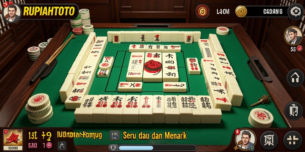 Tampilan gameplay seru dari RUPIAHTOTO dengan ubin Mahjong.